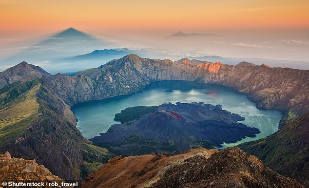 Pictured above is volcano Mount Rinjani on Lombok, ranked 11th on the list