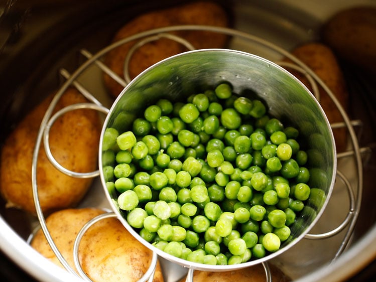 peas and potatoes in the Instant pot before being cooked
