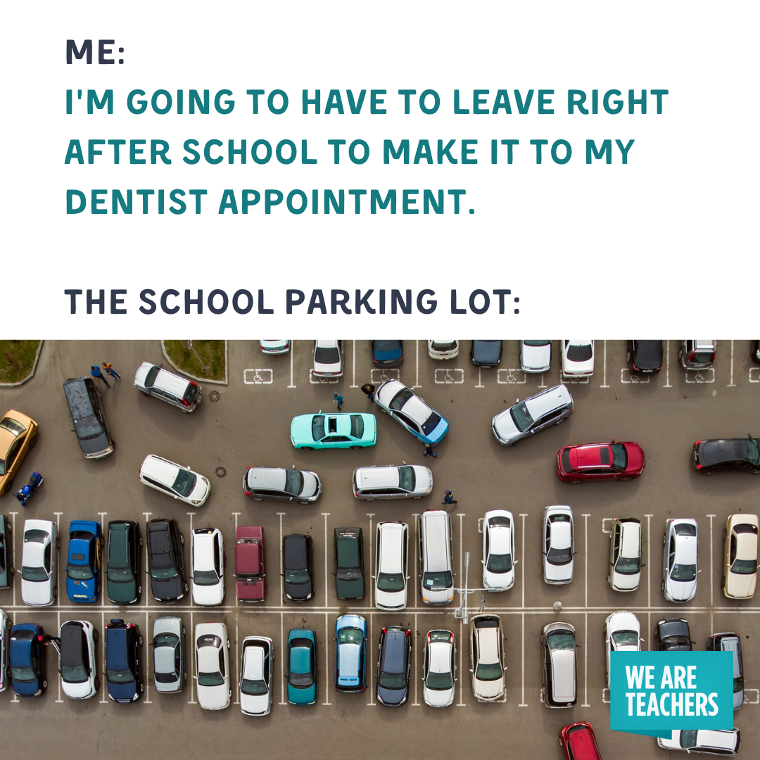 school parking lot meme