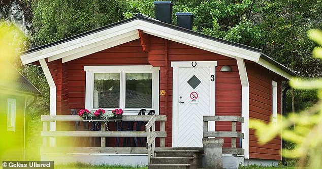 Pictured is the Timmerstugan log cabin rental, which can accommodate up to six shoppers