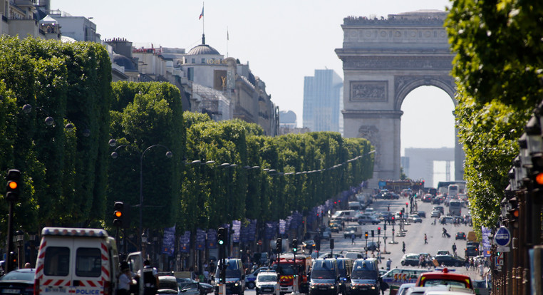 Police forces secure the area on the Champs Elysées in Paris. | AP Photo
