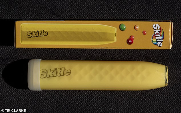 MailOnline bought this Skitle vape, in a flavour called Brightside, online from e-cigarette store Choppa Vapes