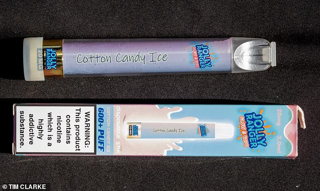 The second vape, Cotton Candy Ice (pictured), was purchased from London City Souvenirs for £10