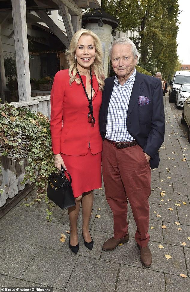 Wolfgang Porsche, pictured right, with Gabriele Prinzessin zu Leiningen, left, reportedly divorced his former wife two years after she was diagnosed with dementia