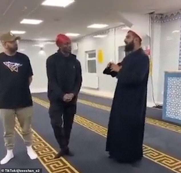 It came as KSI was filmed talking to an imam at a mosque in Bradford, who told onlookers how the boxer was visiting to learn