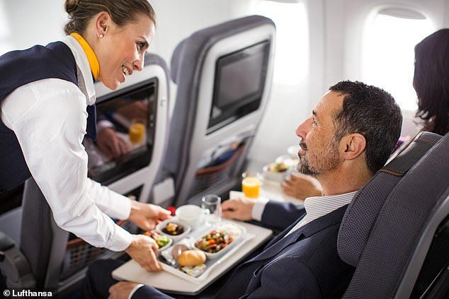 Lufthansa (above) has conducted extensive research into the science of plane food