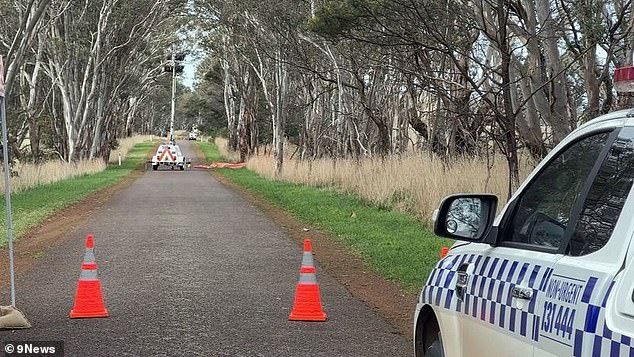The tragic crash happened on Wannon-Nigretta Rd in country Victoria (pictured) about 9.30am Saturday