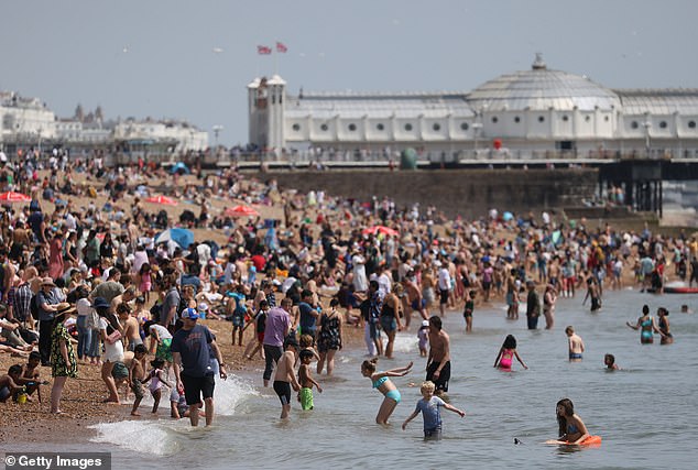 BRIGHTON: Brits have been seen cooling off in the sea amid the hot Bank Holiday weather, but were warned of the risks of open water