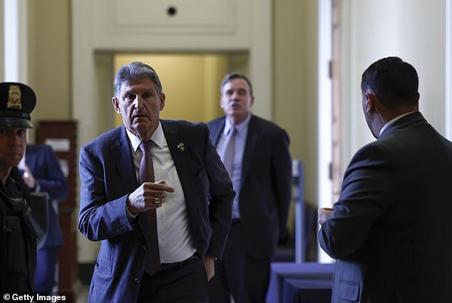 Sen. Joe Manchin (D-W.Va.) faces a challenge from Republican Gov. Jim Justice. The Justice Department is suing Justice and companies controlled by him for fines totaling $5 million. A pipeline pushed by Manchin is included in the budget deal coming to a vote in the House Wednesday