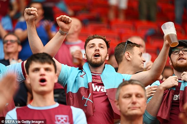 West Ham United fans showed their support from inside the stadium ahead of the match kicking off
