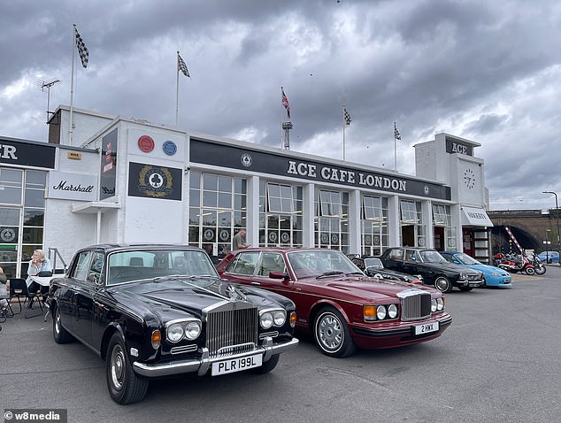 These two luxury saloons, from Rolls Royce and Bentley are from different generations. The Rolls Royce Silver Shadow on the left is from the 1970s, while the Bentley Brooklands is one of the final produced in Crewe in the mid 1990s. The Rolls is deemed a classic, so is not affected by Ulez. The Bentley - which is only used for 200 miles a year - may be parked up for longer