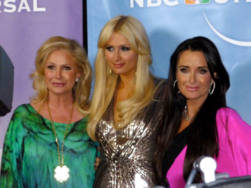 Famous people with ADHD, Paris Hilton standing with her mother Kathy Hilton and Kyle Richards