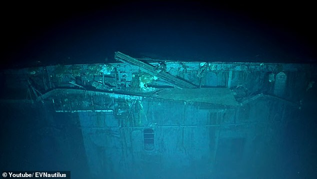 The wreck of the USS Yorktown lies at the bottom of the Pacific but it still appears to be relatively intact