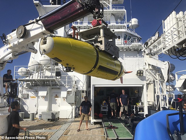 An autonomous underwater vehicle which initially helped find the Akagi in 2019
