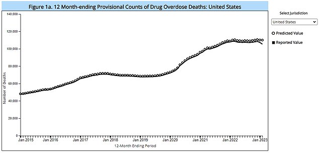 Overdose deaths in the US have started to plateau, data suggests, at about 9,160 per month. The White House says this is a sign that they are 'beating' the crisis