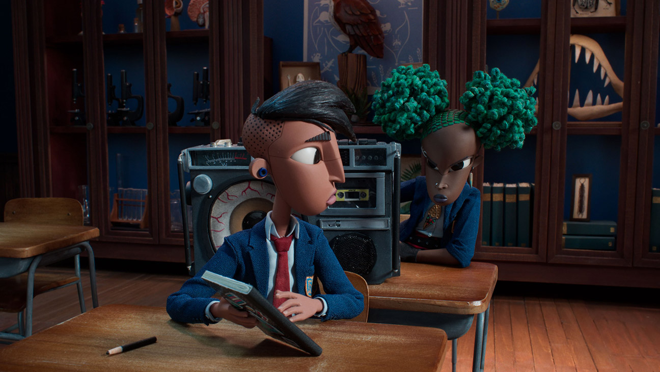 WENDELL & WILD - (L-R) Raul (voiced by Sam Zelaya) and Kat (voiced by Lyric Ross).