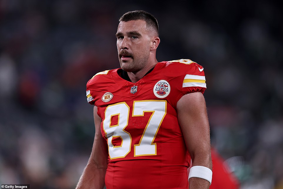 Game day: The Kansas City Chiefs tight end seen at MetLife Stadium for the game against the New York Jets on Sunday