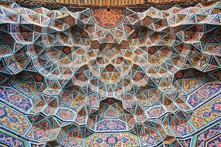 Detail of Iranian mosque tilework