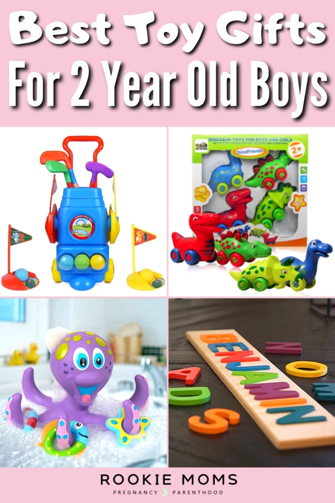 If you are looking for a gift for your sweet two year old we have a list for you. We pulled together a list of some of the best toys for 2 year old boys and toys that even us moms approve of. You are going to want to find something that helps them in their development yet is still super fun. Our Rookie Mom Squad found over 30 great options for 2 year old boy toys. 
