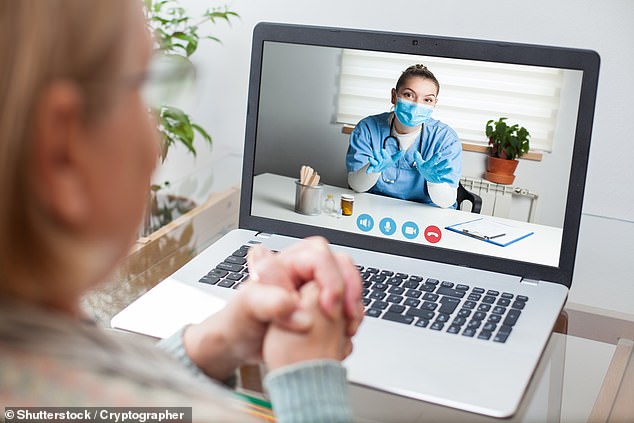 Out of around 28 million GP appointments in England in August, nearly 600,000 were done online or over a video call (Stock image)