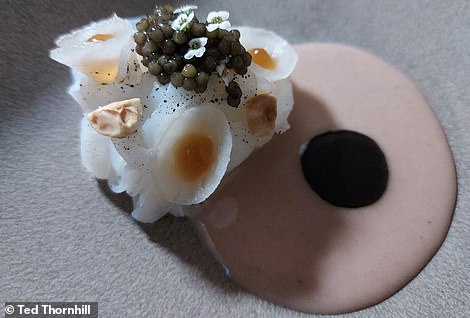 Cura's squid with toasted seaweed butter and Ossietra caviar