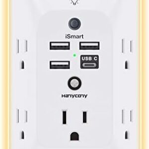 Outlet Extender with Night Light, Multi Plug Outlet, USB Wal...