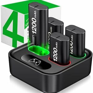 Charger for Xbox One Controller Battery Pack with 4x1200mAh ...