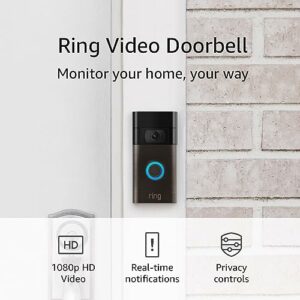Ring Video Doorbell - 1080p HD video, live notifications whe...