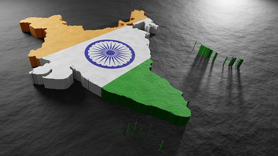 map and flag of india jpg