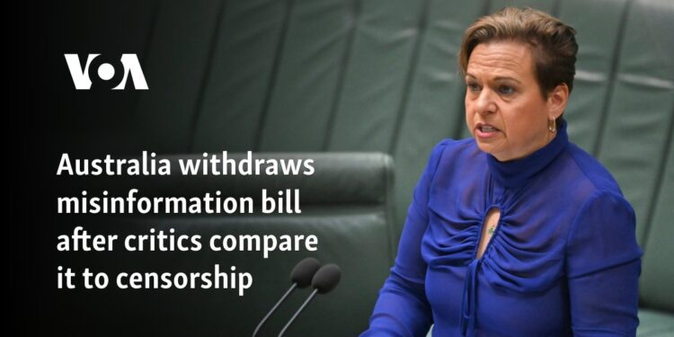 Australia withdraws misinformation bill after critics compare it to censorship