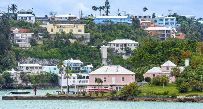 Colorful homes and hotels on this hillside in Hamilton, Bermuda