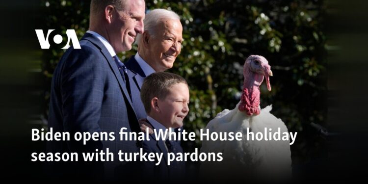 Biden opens final White House holiday season with turkey pardons