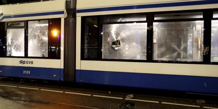 Dutch tram set on fire while tensions are high after violence targeting Israeli fans