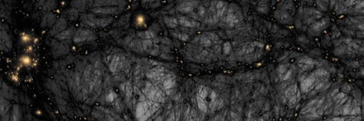 Dark matter haloes are part of the Large-Scale Structure of the Universe, the cosmic web of dark matter and galaxy clusters and superclusters that make up the Universe's backbone. Simulated Image Credit: Ralf Kaehler/SLAC National Accelerator Laboratory