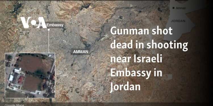 Gunman shot dead in shooting near Israeli Embassy in Jordan