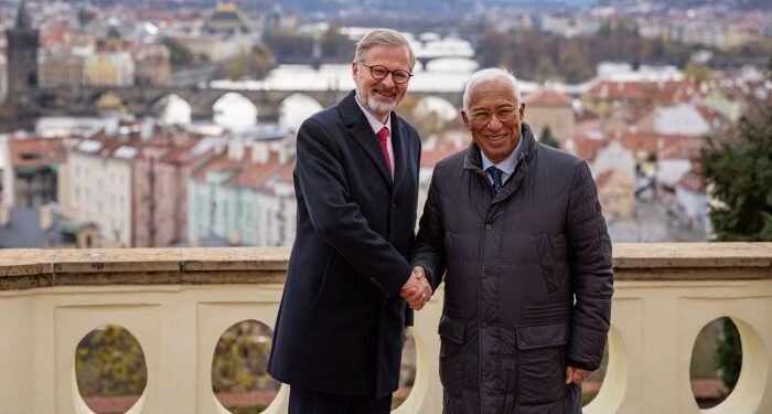 AntÃ³nio Costa and Petr Fiala in Prague