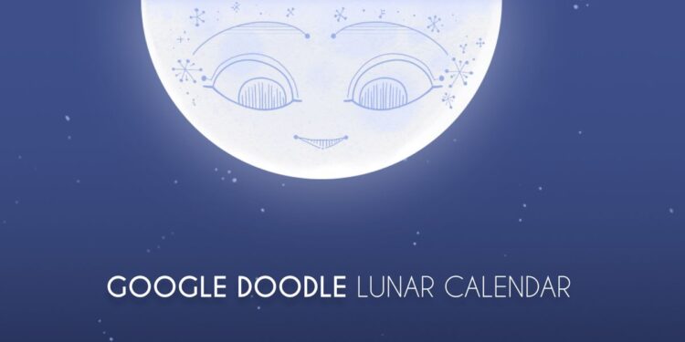 Lunar Google Doodle celebrates half-lit third quarter moon each month with interactive card game