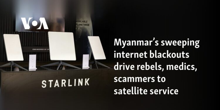 Myanmar’s sweeping internet blackouts drive rebels, medics, scammers to satellite service