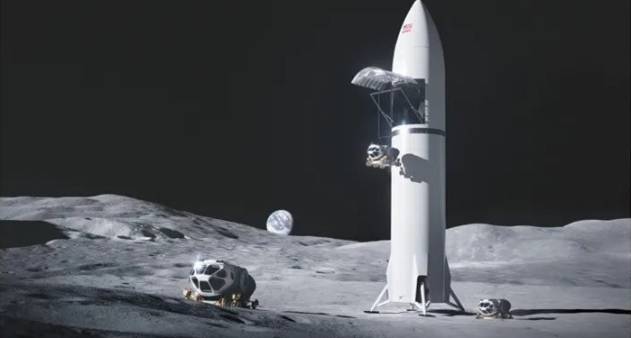 Concept art for SpaceX lunar cargo lander