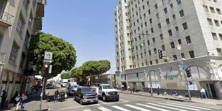 Newborn boy found dead on Skid Row was dropped from fourth floor, police say