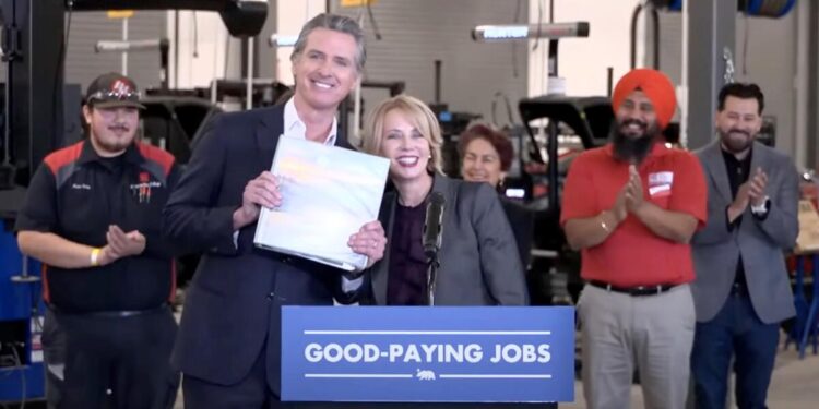 Newsom promotes his economic plans in conservative parts of California