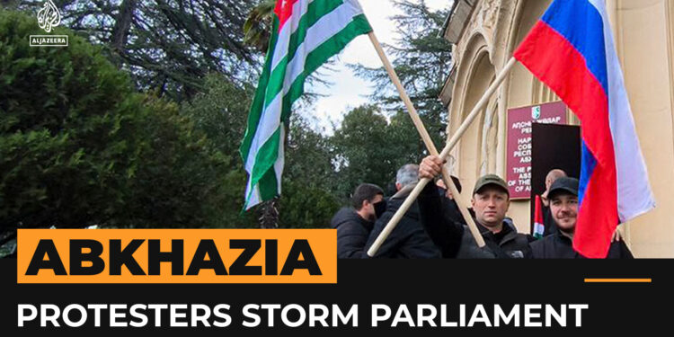 Protesters storm parliament in Abkhazia