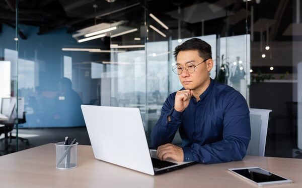 Person looking at computer