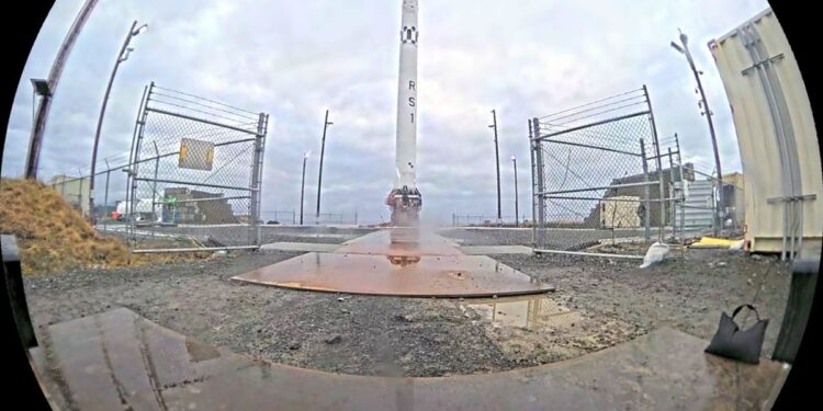 A view of the first RS1 rocket by ABL Space Systems on its pad on Kodiak Island, Alaska on during a Nov. 17, 2022 launch attempt.