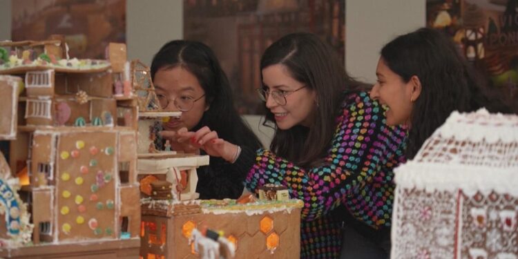 See a gingerbread city, where iconic buildings are reimagined with icing and sweets