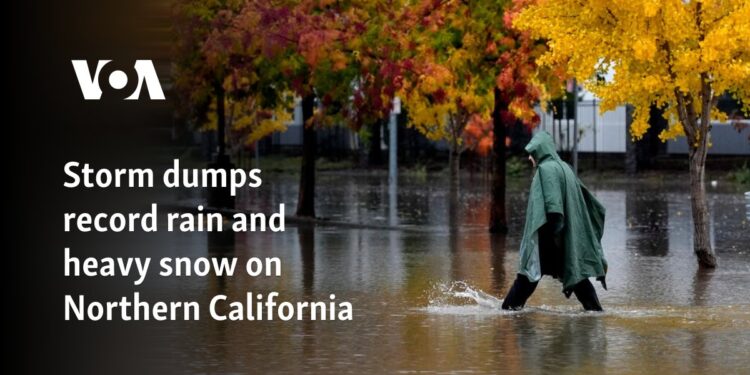 Storm dumps record rain and heavy snow on Northern California