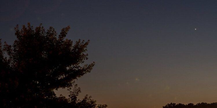 Venus in the sky after sunset