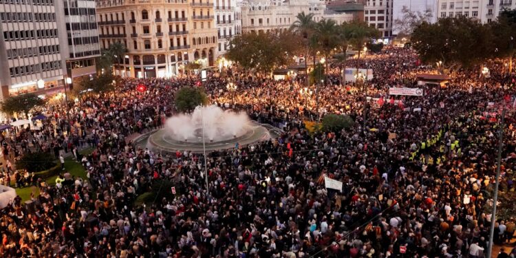 Thousands protest in Spain’s Valencia over handling of deadly floods