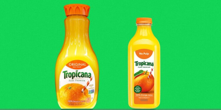 Tropicana reignited a 15-year feud with customers over its packaging design, slimming down bottles