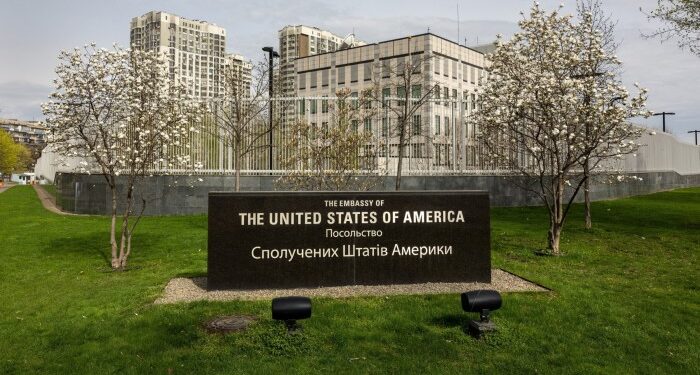 The US embassy building in Kyiv